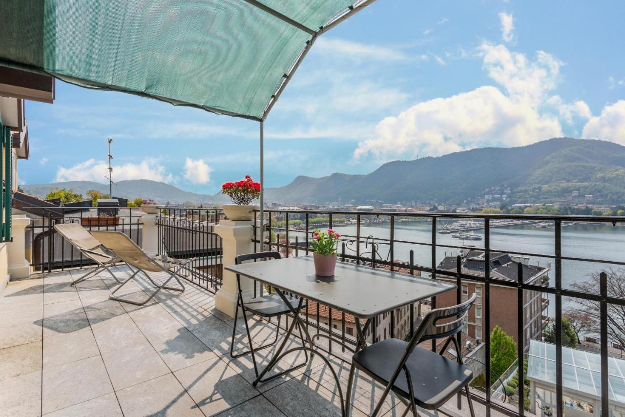 Attico Vista Lago Como Exterior foto